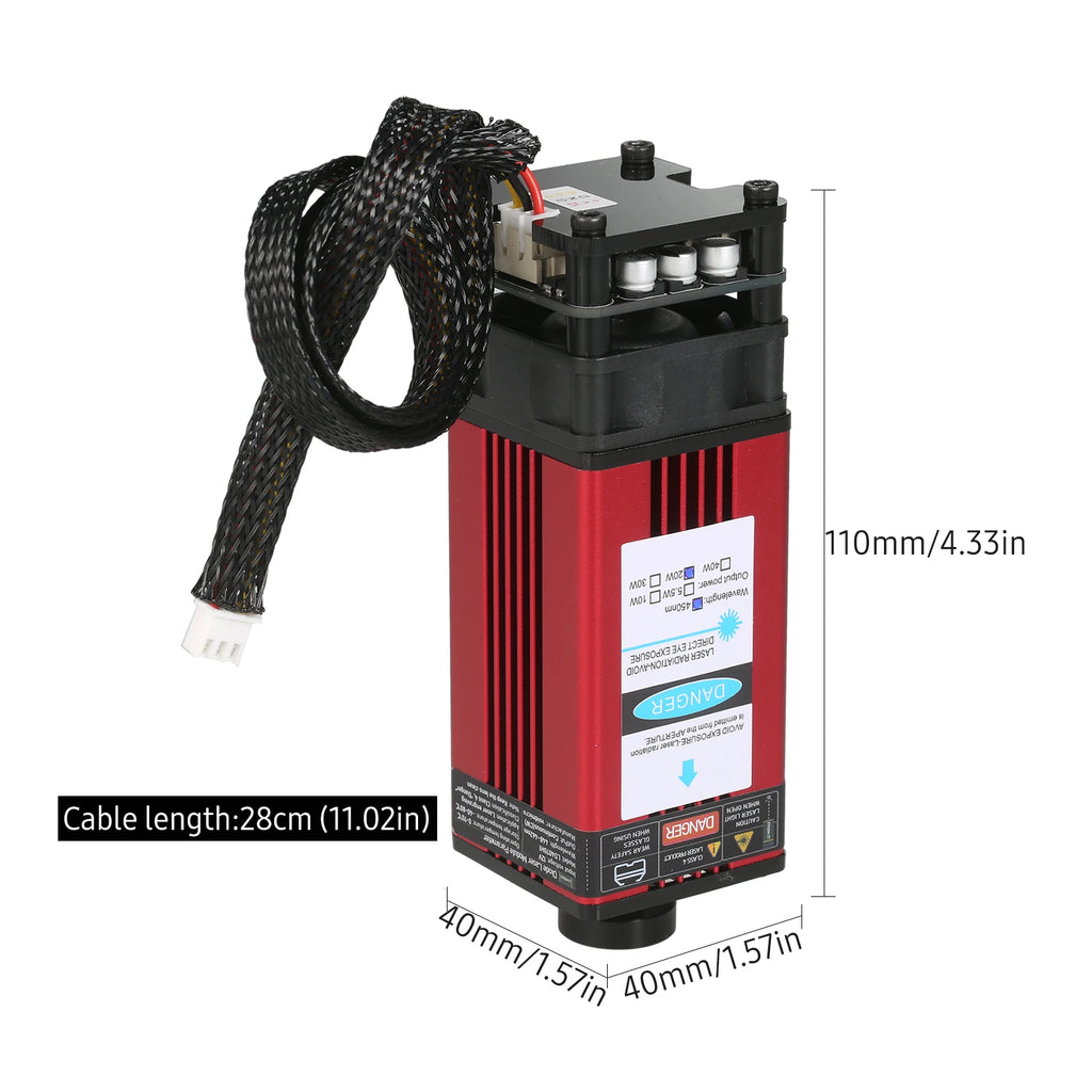 Laser Module 450nm Engraving Laser Head Adjustable Length High Precision Engraving for Laser Engraving Machine CNC Router