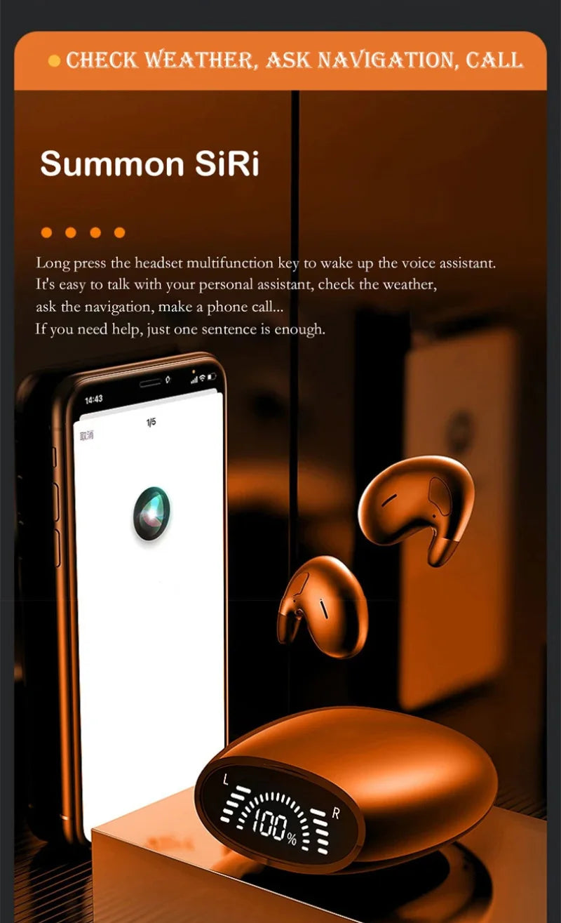 Mini Sleep Invisible Headset Ipx5 Waterproof Wireless Bluetooth Earphone Earbuds With Mic For Phone Bluetooth 5.3 Headphones