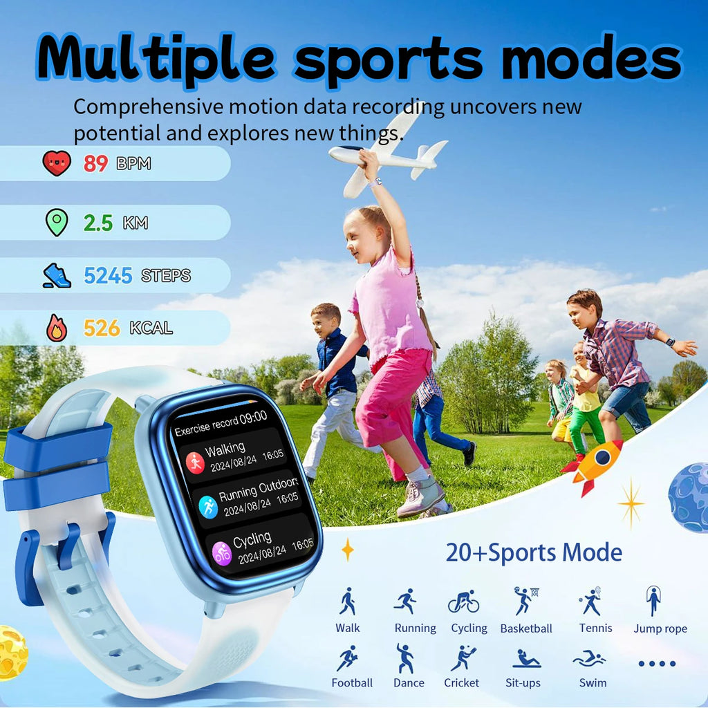 New Smartwatch BT Call Health&Sleep Monitoring 1.83''HD Screen Kids Smart Watch Waterproof Fashoin Sports Bracelet For Women Men