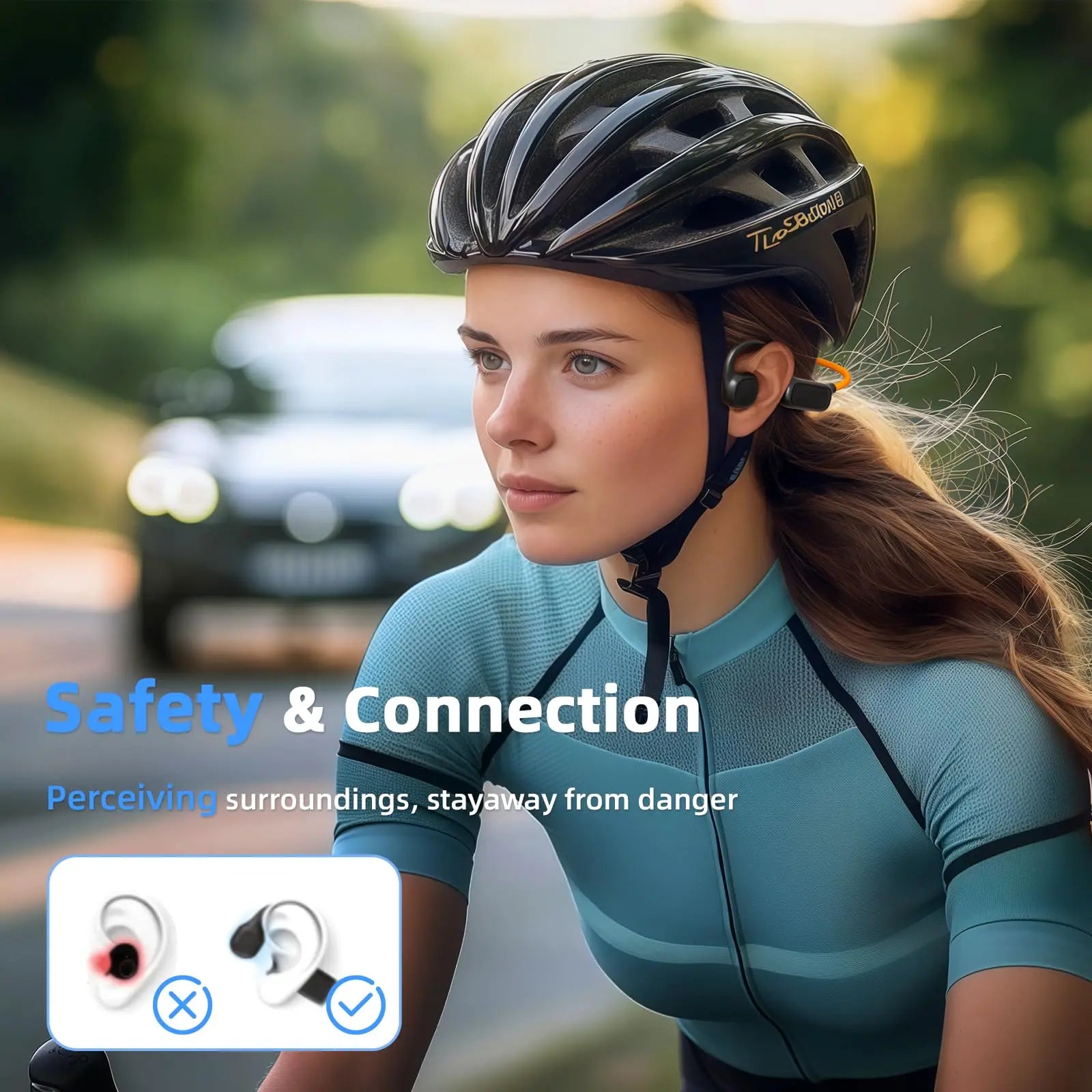 Wireless Bone Conduction Earphones Bluetooth 5.3 Sports Headphones Ear Hook Headsets for Running Driving