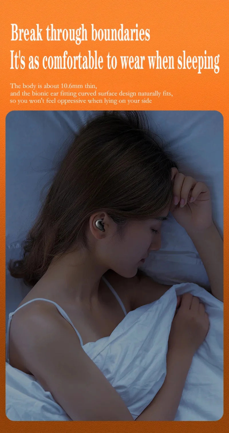 Mini Sleep Invisible Headset Ipx5 Waterproof Wireless Bluetooth Earphone Earbuds With Mic For Phone Bluetooth 5.3 Headphones