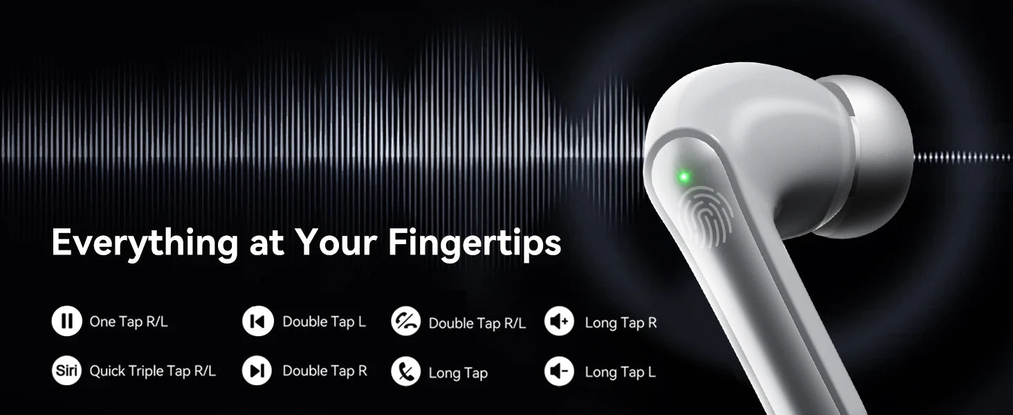 Original Bluetooth Wireless Earbuds ENC Noise Cancelling Mic 36H Playtime Deep Bass Stereo Sound IP7 Waterproof LED Display