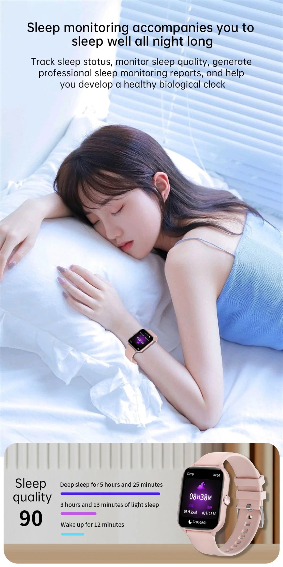 Smart Watch Men Women 1.95" HD ouch Screen Bluetooth Voice Call Heart Rate Monitoring Fitness Sports Tracker 100+ Sports Modes