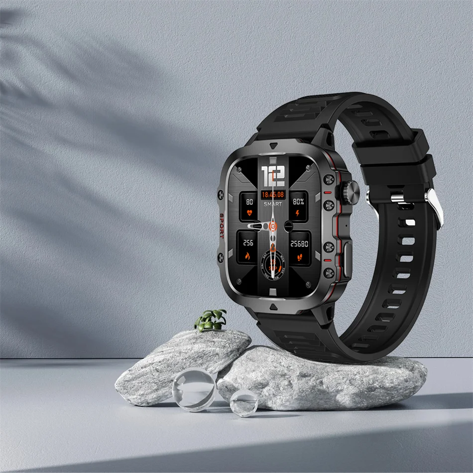 LIGE Military Smart Watch Men Outdoor Sports 3ATM Waterproof  Blood Oxygen Bluetooth Call Watches Men Smartwatch For Android New