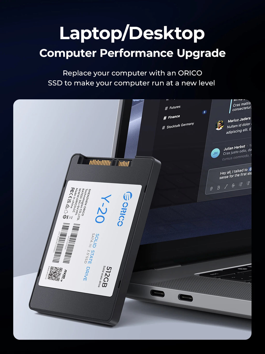 ORICO SATA III SSD 2.5” Internal Solid State Drive 3D NAND 512GB 1TB 2TB 4TB  UP to 550MB/s for Upgrade PC Laptop Desktops Y20