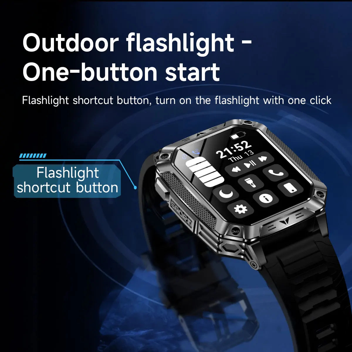 2026 Military 5ATM Waterproof Smart Watch Men 1400mAh Battery GPS Tracks 2.01" HD AMOLED Bluetooth call Sport Fitness Smartwatch