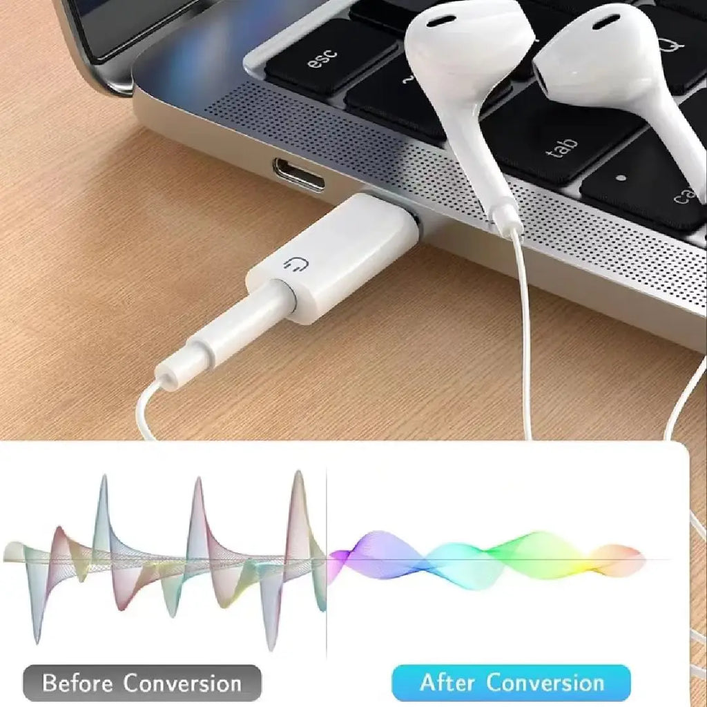 In-line Docking Station Set: USB/Type-C Dual-Port 3.0 Hub + Type-C to 3.5mm Headphone Adapter