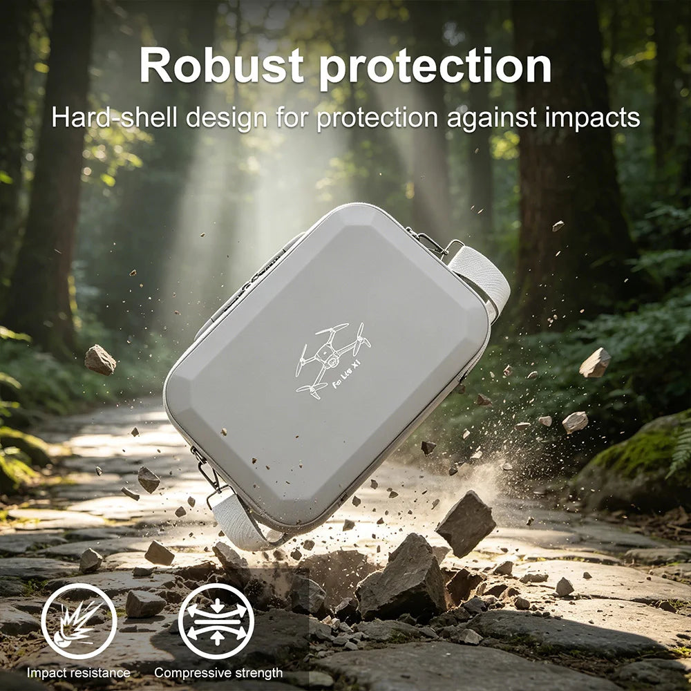 XFJI PU Leather Hard Shell Shoulder Storage Bag Case for DJI Lito X1/Lito 1 Portable Travel Handbag Drone Accessories