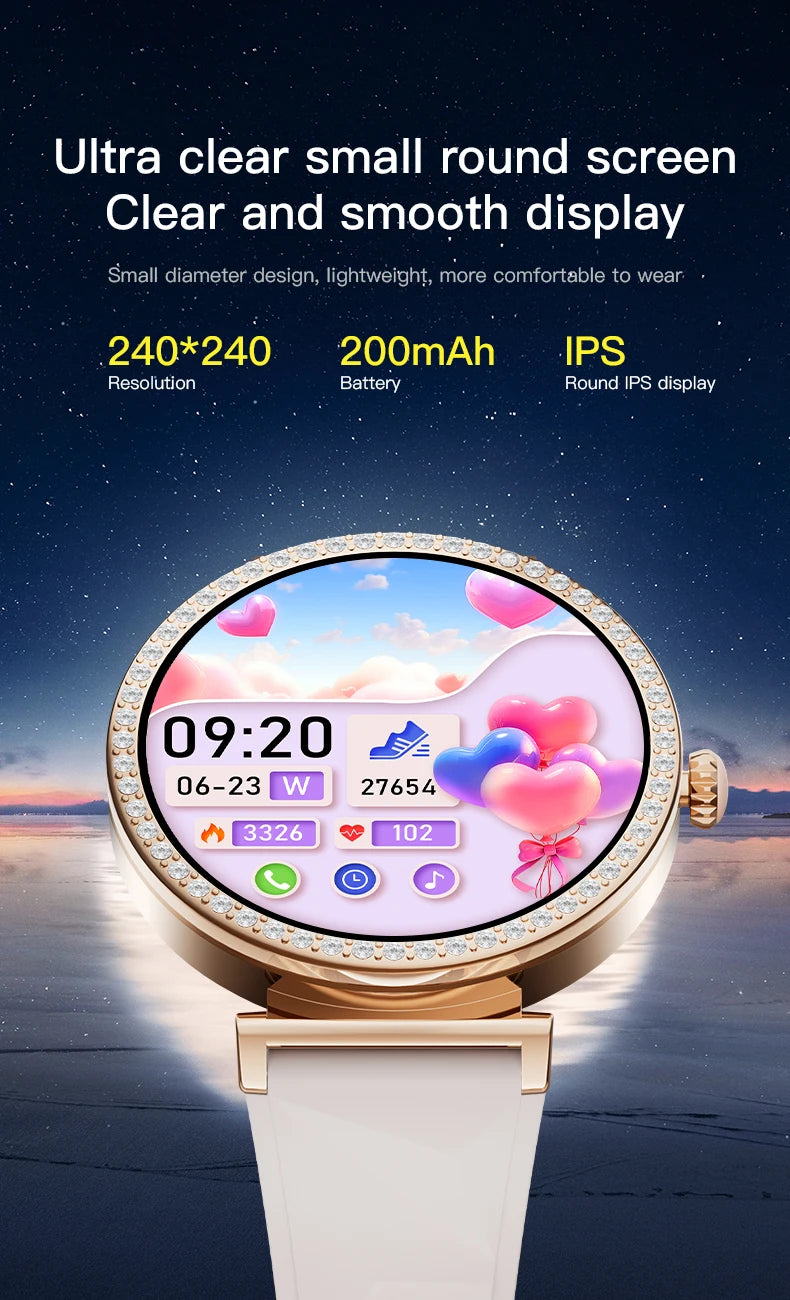LIGE New 1.27" HD Screen Smart Watch For Women Health Band Waterproof Fitness Tracker Bluetooth Call Bracelet Ladies Smartwatch