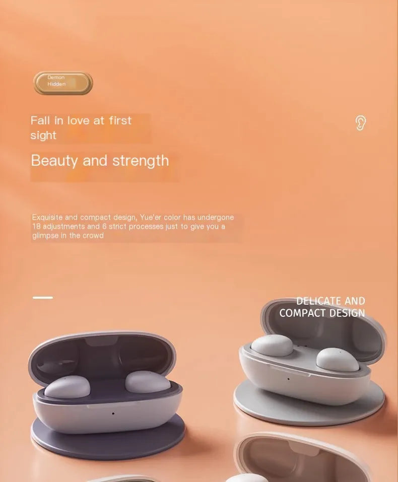 Invisible Mini Earphone Wireless Bluetooth 5.3 Noise Cancellation Painless Sleep Earphone TWS Lightweight Hifi Sports Headphone