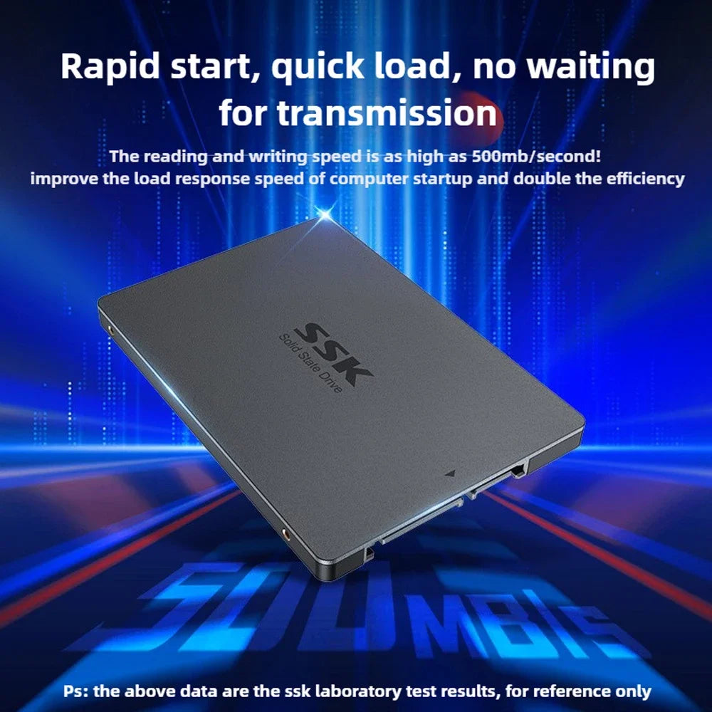 SSK SATA III SSD 2.5” Internal Solid State Drive 256GB 512GB 1TB SSD Hard Drive UP To 500MB/s for Upgrade PC Laptop Desktops