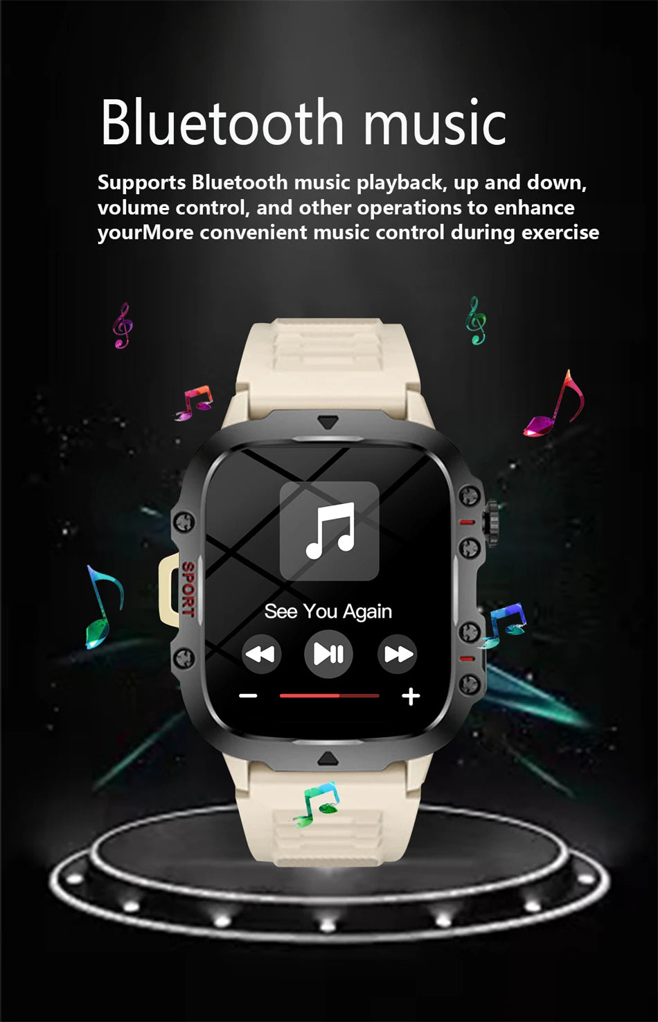 2026 Rugged Military Smart Watch Men's Outdoor Watch LED Flashlight 1.81'' HD Touch Screen Voice Bluetooth Call Smartwatch Gifts