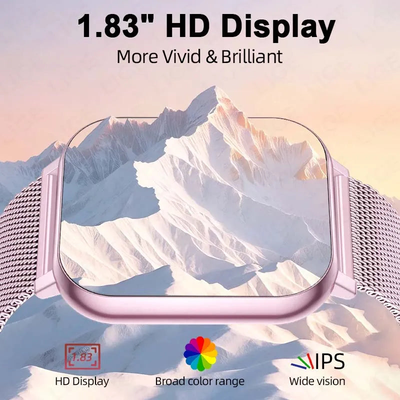 LIGE 1.83" HD Screen Smartwatch Fitness Health Monitor 2026 New Bluetooth Call Waterproof Call Reminder Smart Watch Men Women