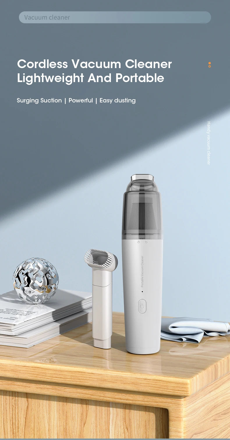 Multi-Functional Mini Wireless Handheld Car Vacuum with Strong Suction Low Noise Portable Essential for Home and Car