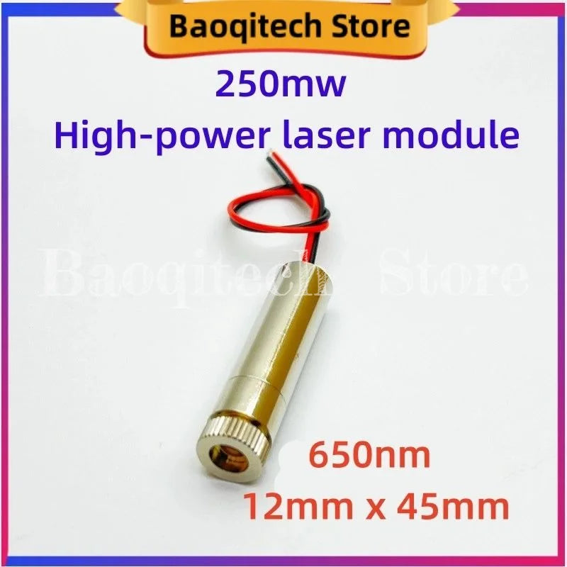 250mw high-power laser module 650nm adjustable focal length 12mm red laser DIY engraving  with XH2.54 terminal connector