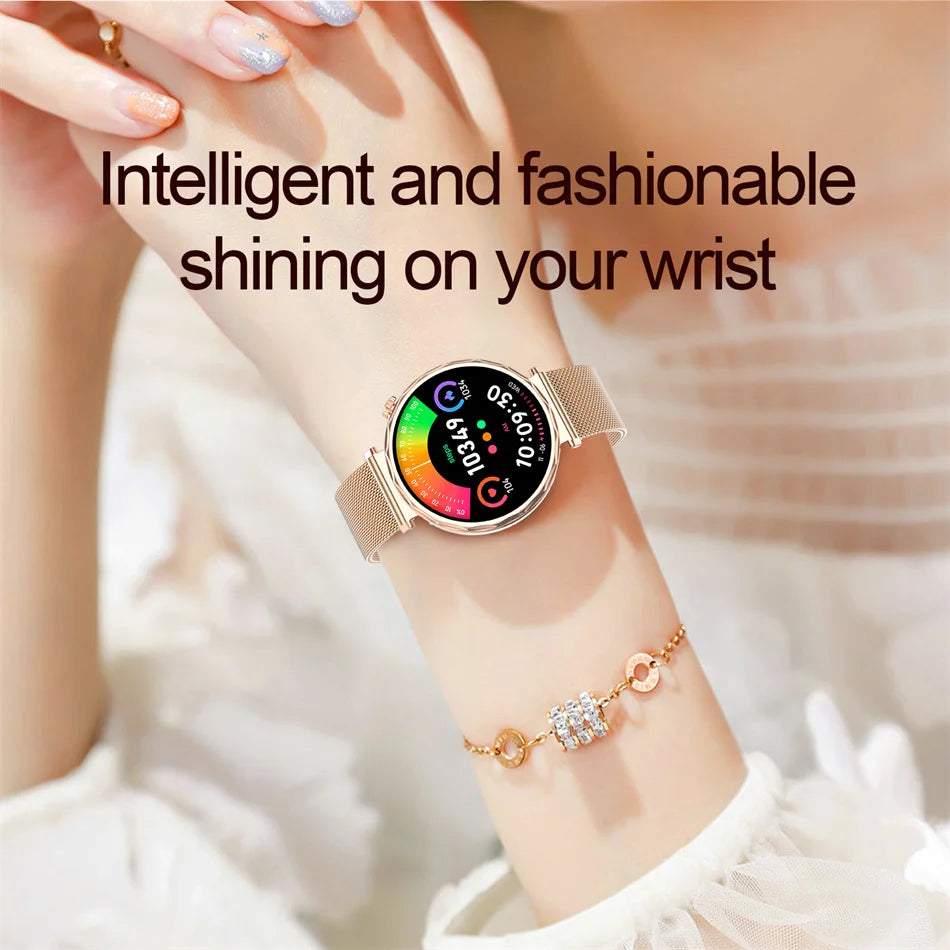 Bluetooth Call Smartwatches Ladies AMOLED HD Screen Heart Rate Monitor Bluetooth Call IP68 Waterproof Smart Watch 2025 New