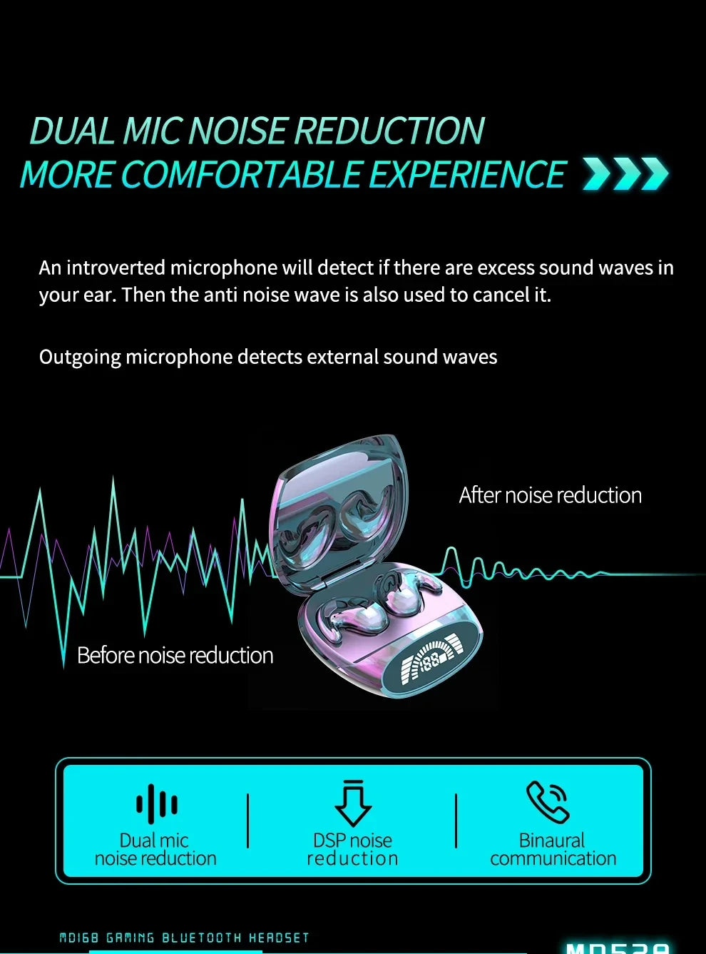 Sleep Invisible Earbuds Tiny Headphones Bluetooth 5.3 Noise Cancelling Wireless Sports Headsets Stereo Earphone With Mic 2025