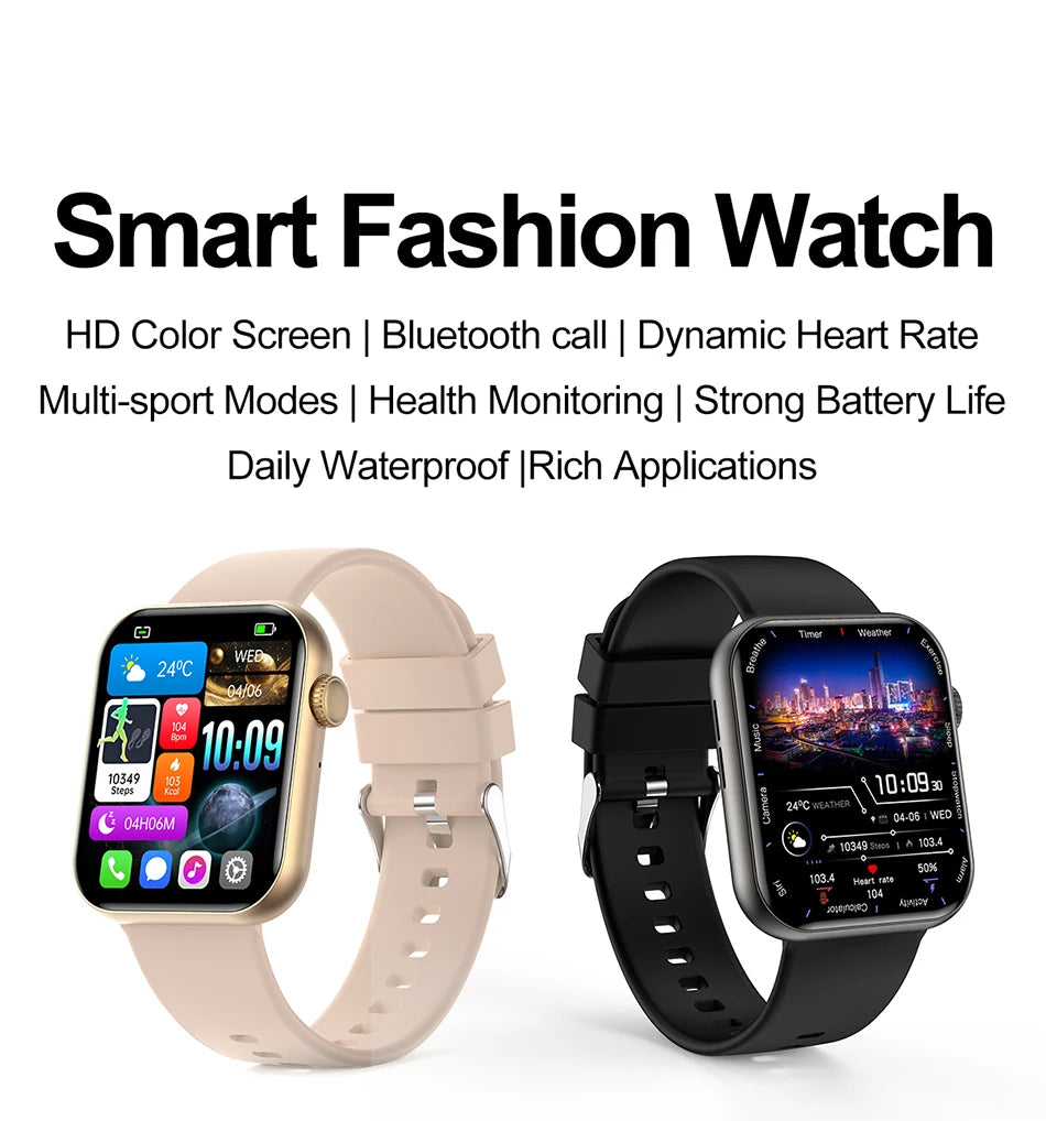 Bluetooth Call Smart Watch Women Health Monitor Watch Customizable Dial Fitness Sports Waterproof Watch Men Android IOS 2025 New
