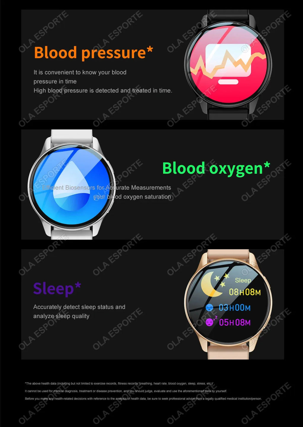 Smart Watch 1.32inch HD AMOLED Screen Bluetooth Call Health Monitor Smartwatch Men Women Fitness Sports Watches For Android IOS