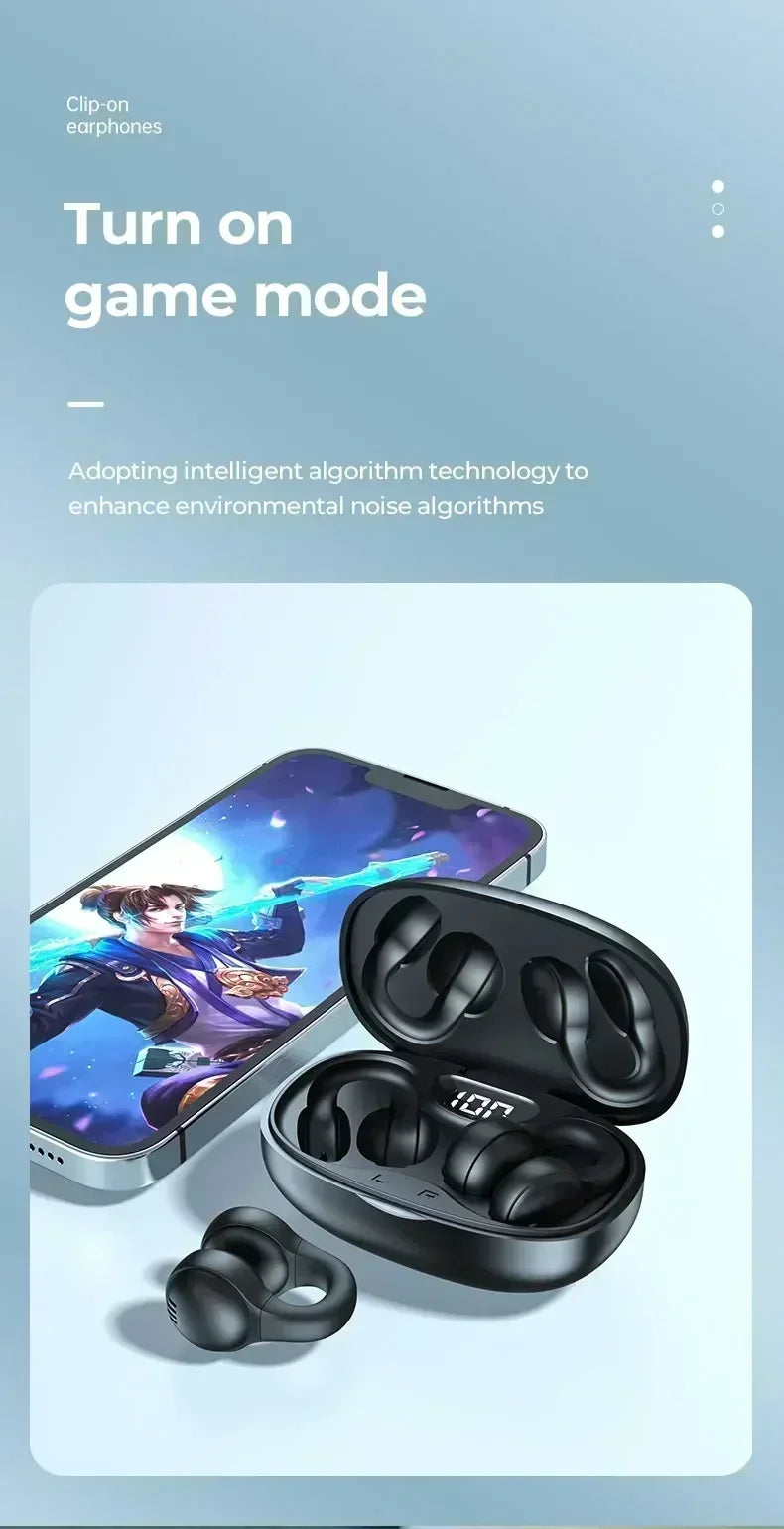 Wireless Earphone Noise Reduction Bluetooth LDE Power Display Earbuds in-Ear Headsets with Mic Touch Control for Phone