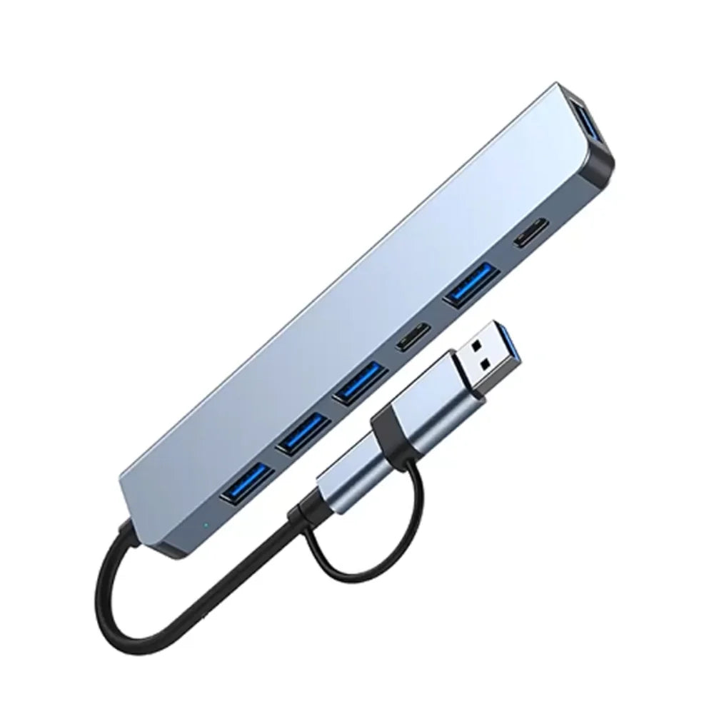 1 To 7 Type-c Expansion Dock Hub Multi Interface Multifunctional 7-in-1 USB Splitter Splitter Grey Type-C Docking Station