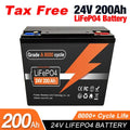 💻NEW 24V 200Ah LiFePO4 Battery, Built-in 200A BMS, 8000+ Cycles, Perfect for RV/Camper, Solar, Marine, Overland/Van, Off-Grid