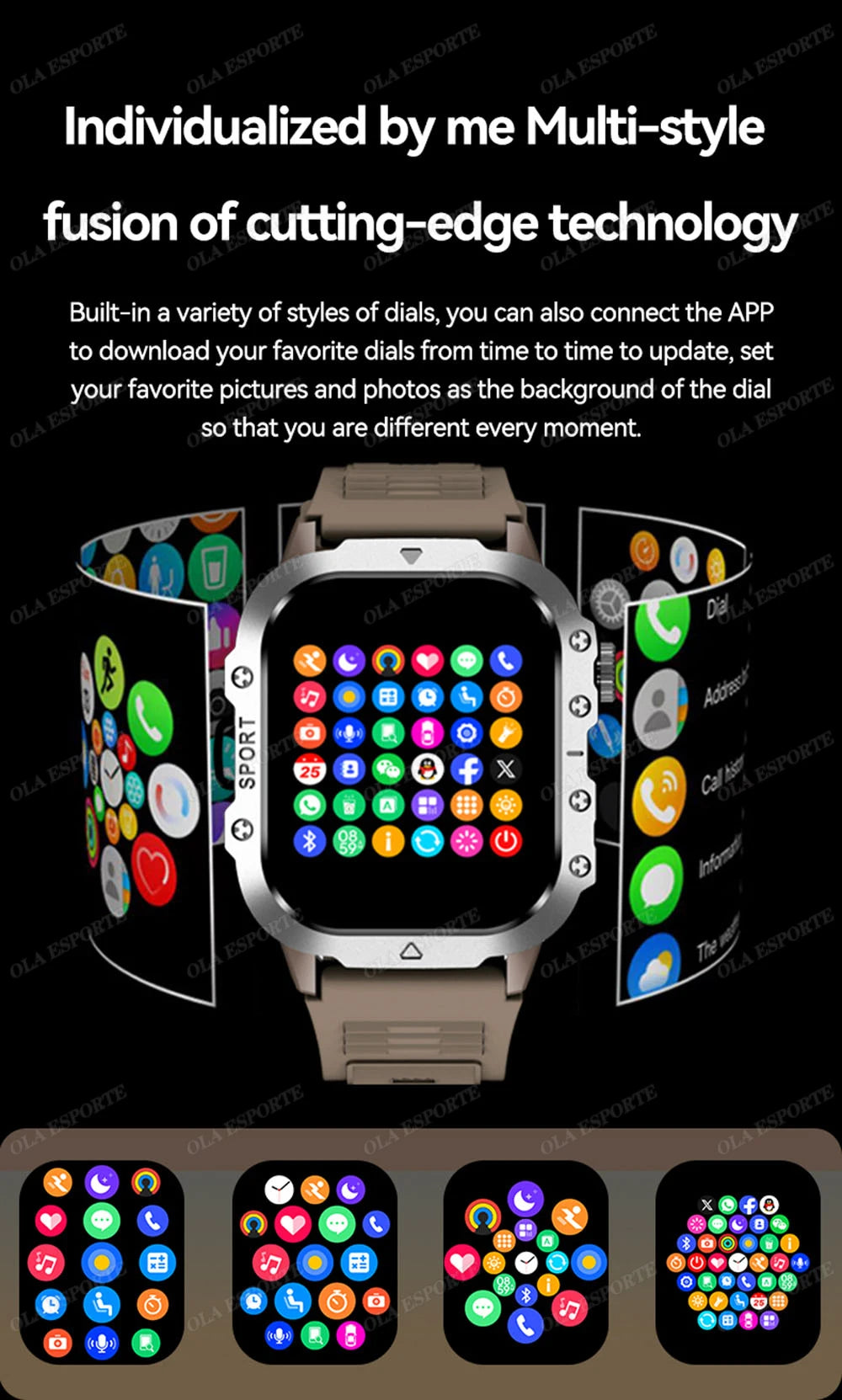 Military Smart Watch Men Waterproof Outdoor Sports Tracker LED Flashlight Bluetooth Call Men Smartwatch For Android iOS