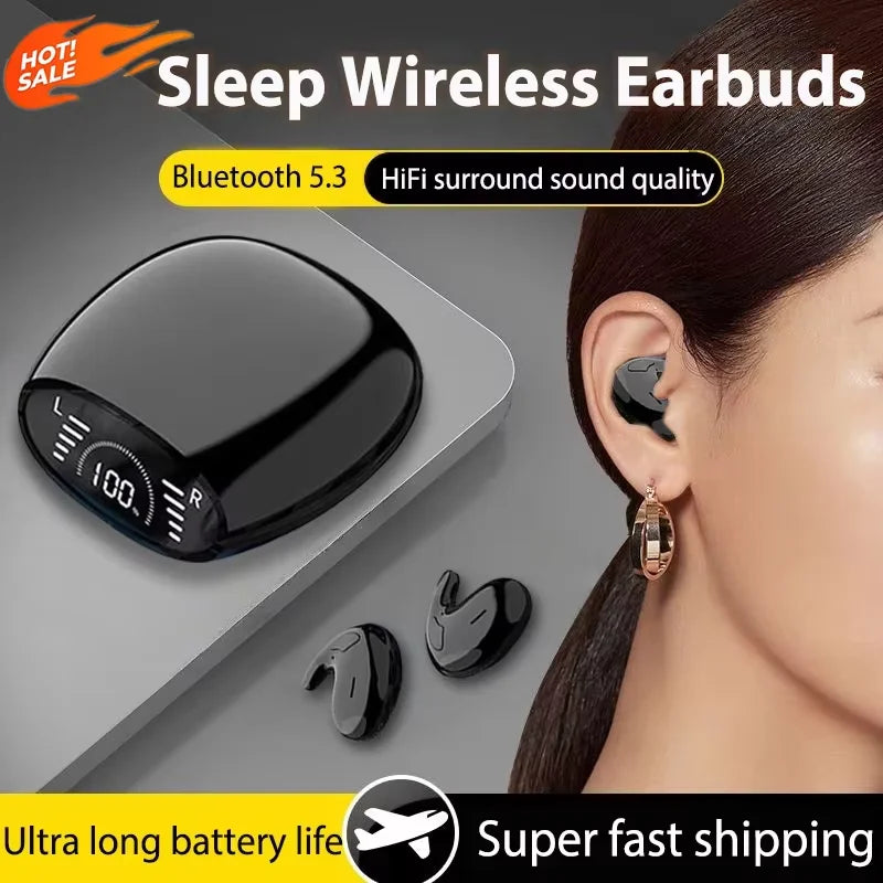 Mini Sleep Invisible Headset Ipx5 Waterproof Wireless Bluetooth Earphone Earbuds With Mic For Phone Bluetooth 5.3 Headphones