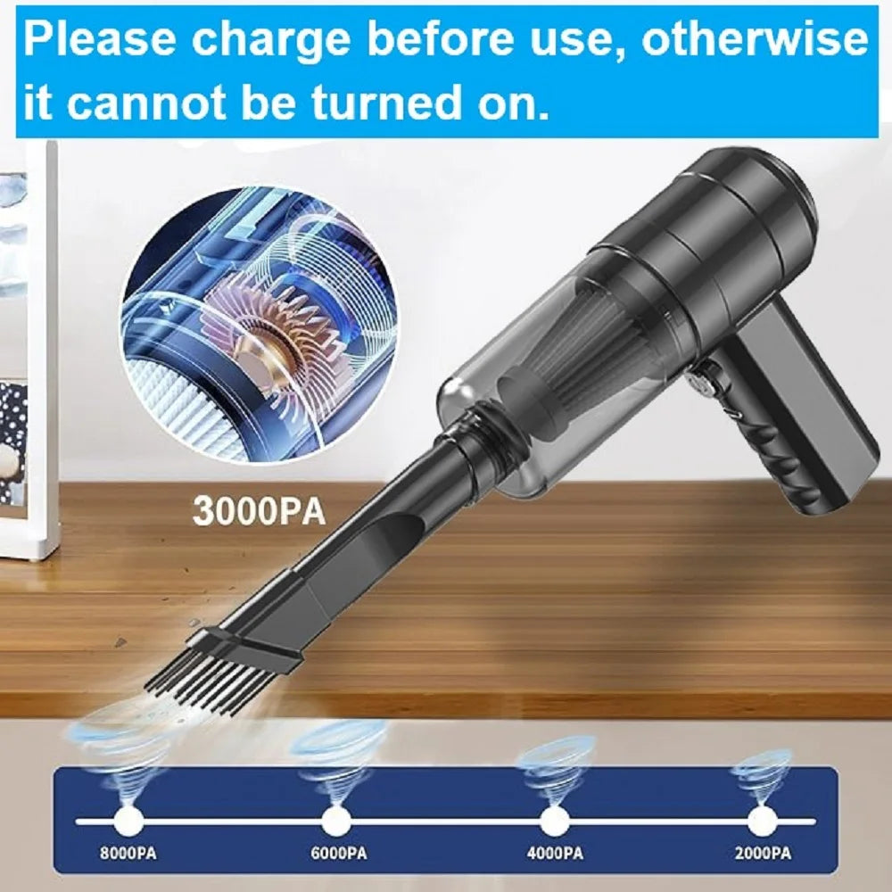 Car vacuum cleaner, small mini handheld portable vacuum cleaner, multifunctional, suitable for various scenarios inside the car