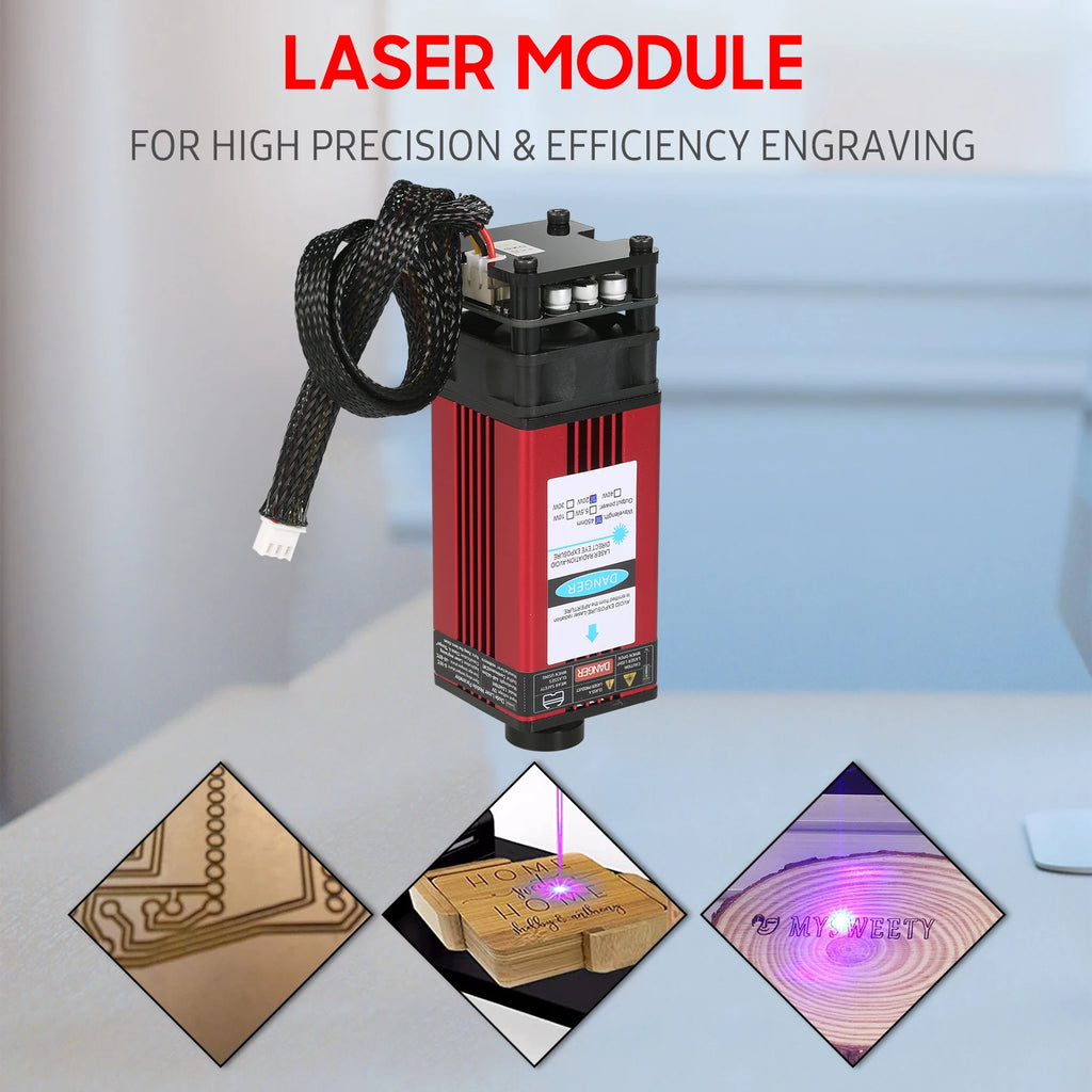 Laser Module 450nm Engraving Laser Head Adjustable Length High Precision Engraving for Laser Engraving Machine CNC Router