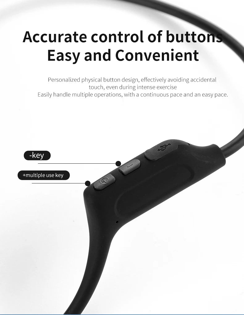 Canfon G06 Bone Conduction Bluetooth Headset 140mAh Running Sports Headset Hanging Ear Ultra Wireless Bluetooth Headset,A
