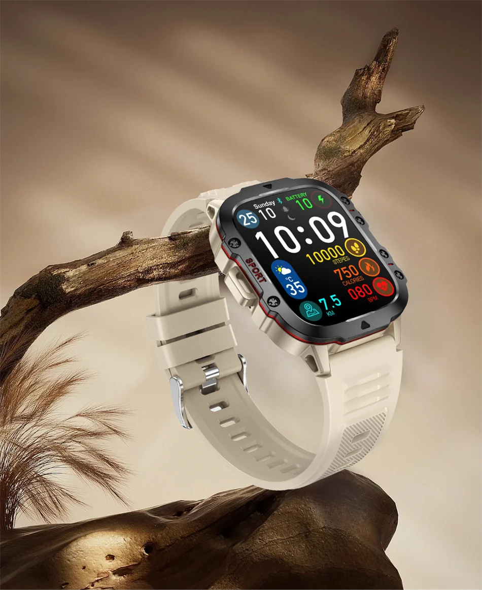 LIGE Military Smart Watch Men Outdoor Sports 3ATM Waterproof  Blood Oxygen Bluetooth Call Watches Men Smartwatch For Android New