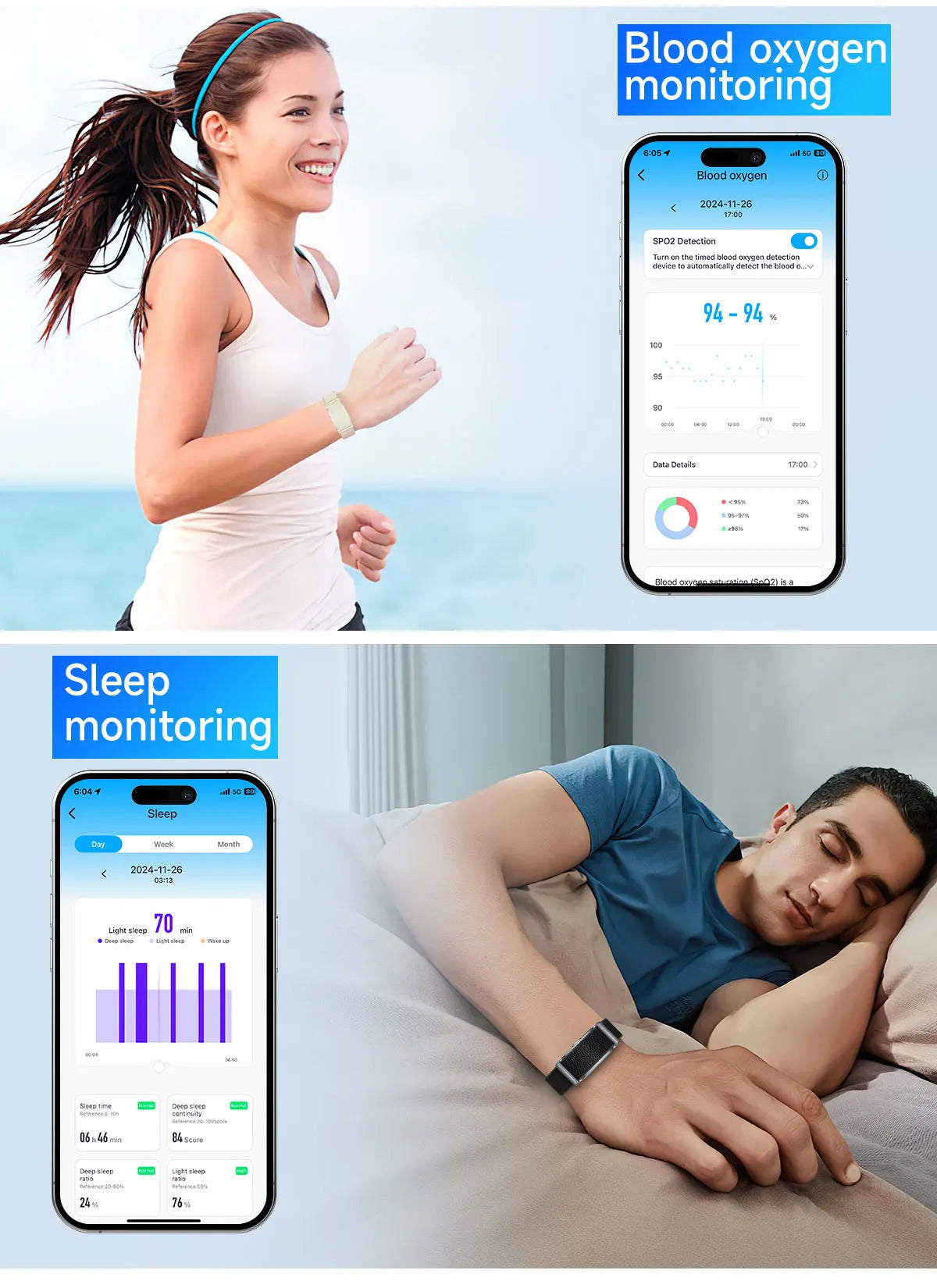 2025 New Screenless Smart Watch Men Sport Outdoors Fitness Tracker Heart Rate Monitor IP68 Waterproof Smartwatch For Andrio iOS