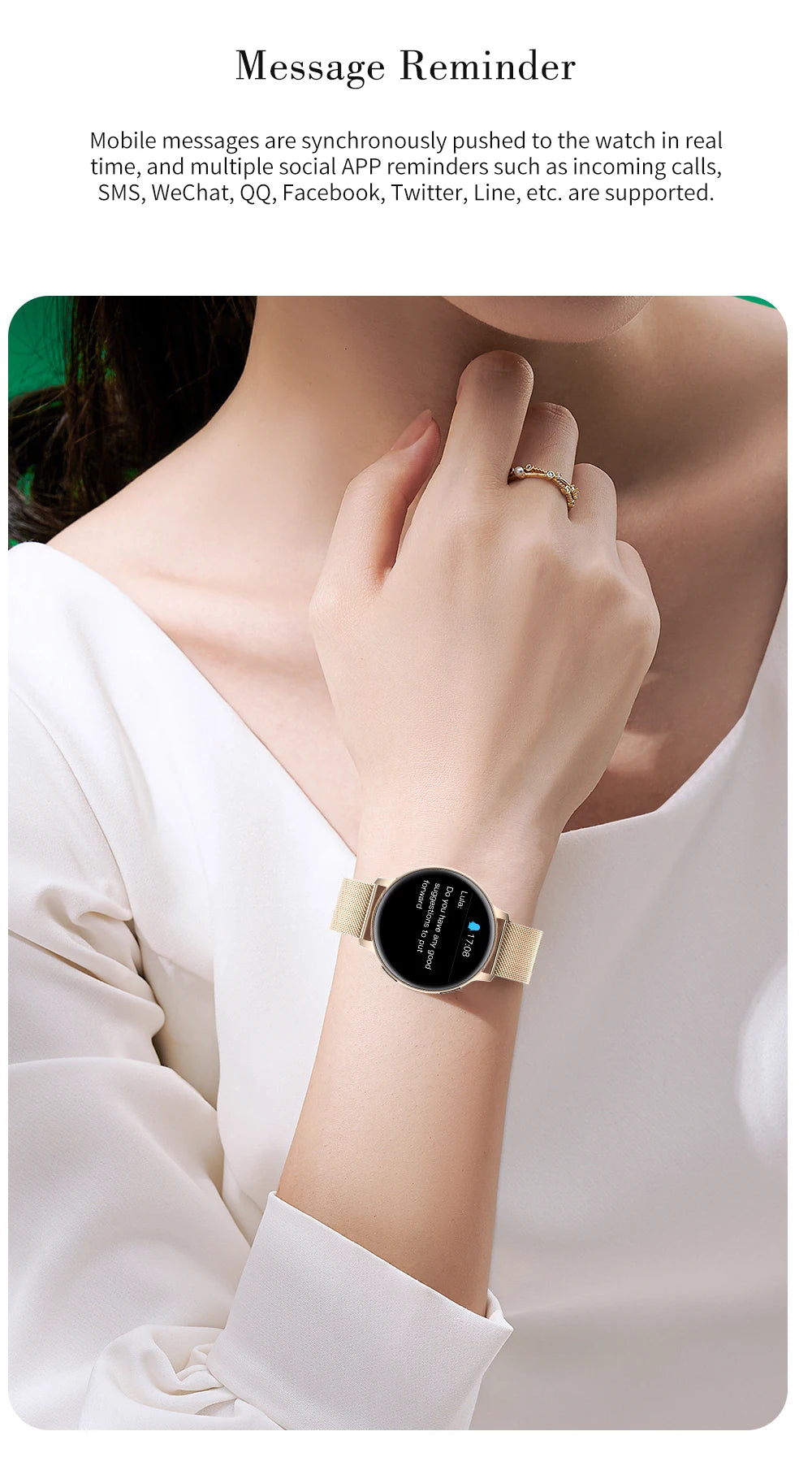 Women Smart Watch Blood Pressure Heart Rate Health Monitor Bluetooth Call Waterproof Ladies Fashion Smartwatch for Android IOS