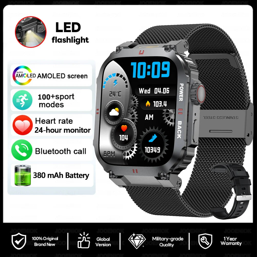 Outdoor Military Smartwatch Men GPS Sports Android iOS 1.91-inch Touch Screen Bluetooth Call Waterproof Smart Watch Android IOS