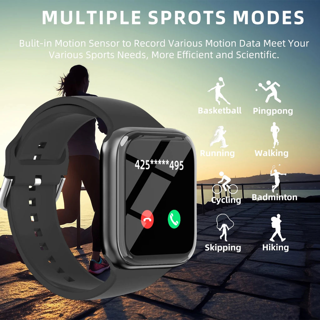 Fashion Sports Smart Watch  Men & Women 1.83in Full Touch Screen Fitness Tracker  Watch