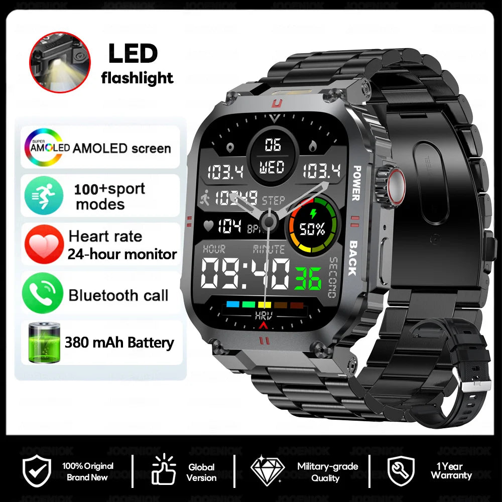 Outdoor Military Smartwatch Men GPS Sports Android iOS 1.91-inch Touch Screen Bluetooth Call Waterproof Smart Watch Android IOS