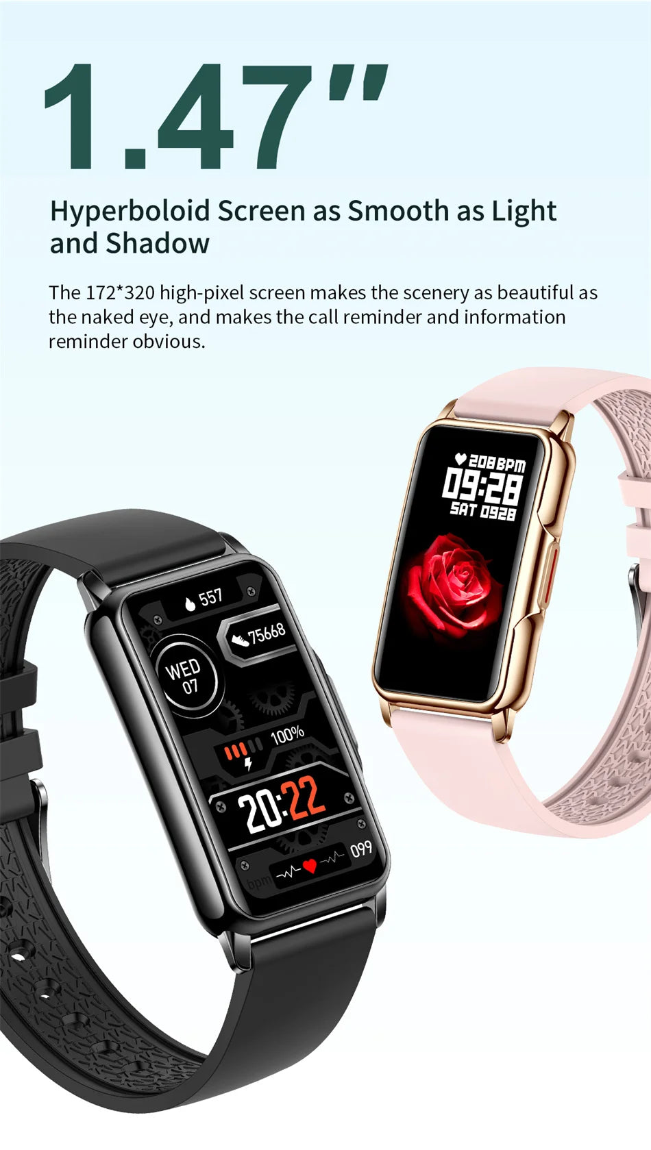 2024 New Sports Smart Watch Men Women 1.47-inch Full Touch GPS Fitness Tracker IP67 Waterproof Smartwatch For Android IOS Phone
