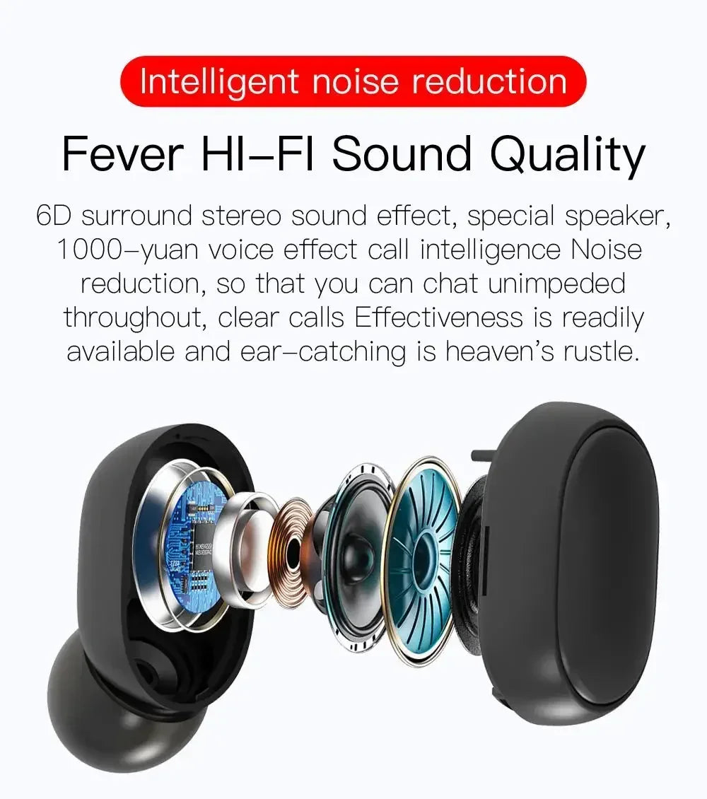 E6S Wireless Earbuds Noise Canceling Waterproof Ear Buds in-Ear Stereo Headphones with LED Display Charging Case
