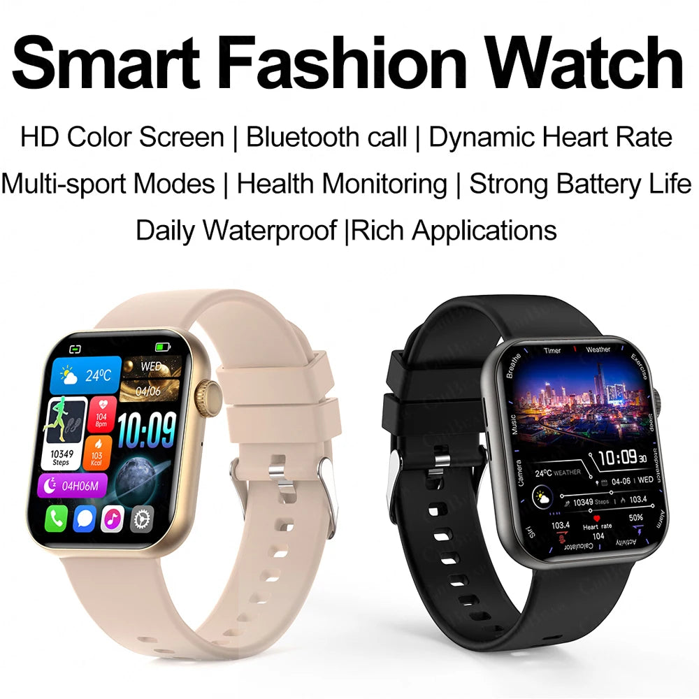 Bluetooth Call Smart Watch Women Health Monitor Watch Customizable Dial Fitness Sports Waterproof Watch Men Android IOS 2025 New