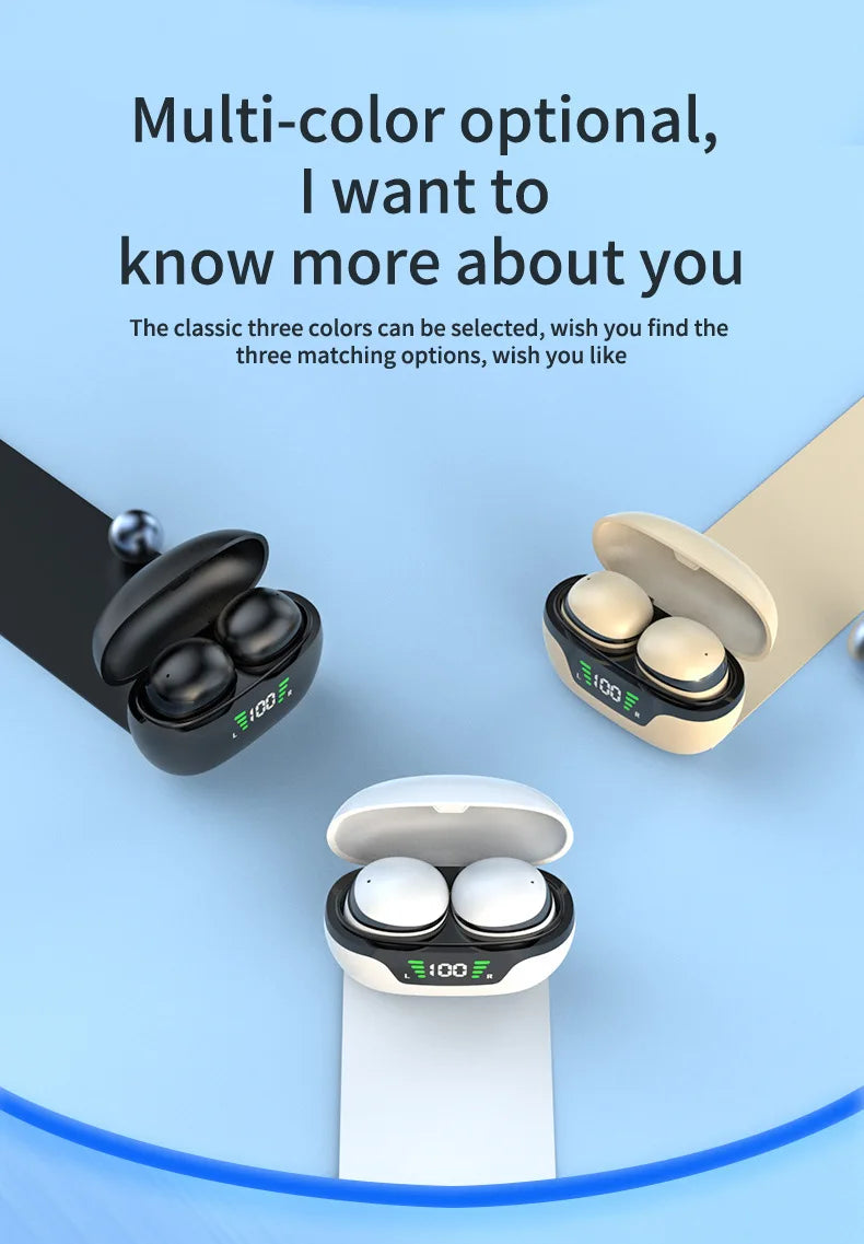 Mini Invisible Wireless Earphone TWS Bluetooth 5.3 Sleep Headphone Hidden Earbuds Waterproof Noise Reduction HiFi Sports Headset