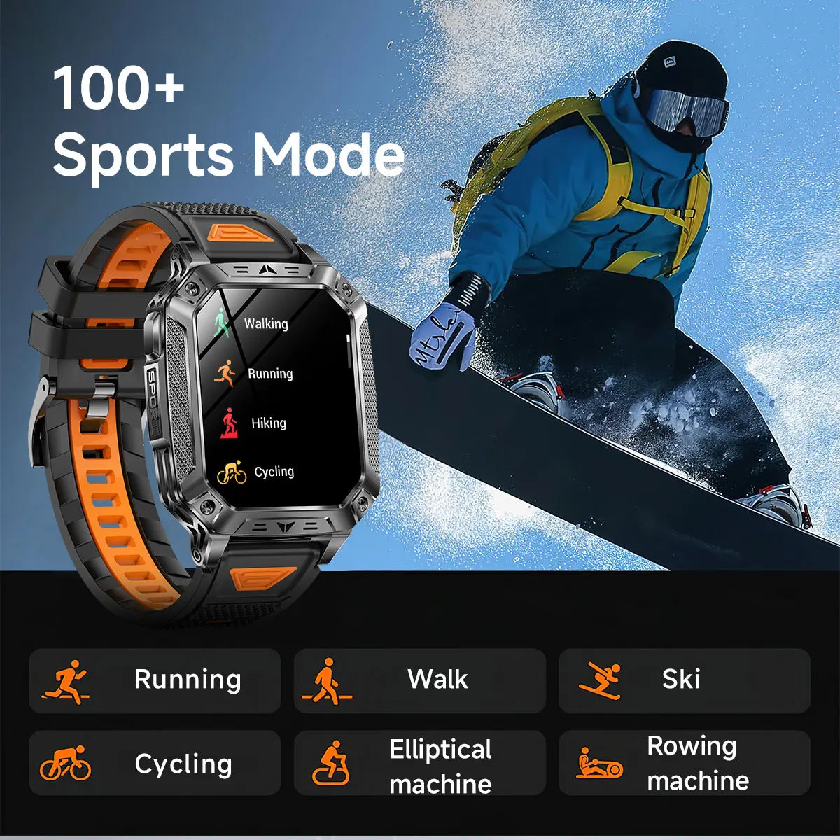 2026 Military 5ATM Waterproof Smart Watch Men 1400mAh Battery GPS Tracks 2.01" HD AMOLED Bluetooth call Sport Fitness Smartwatch