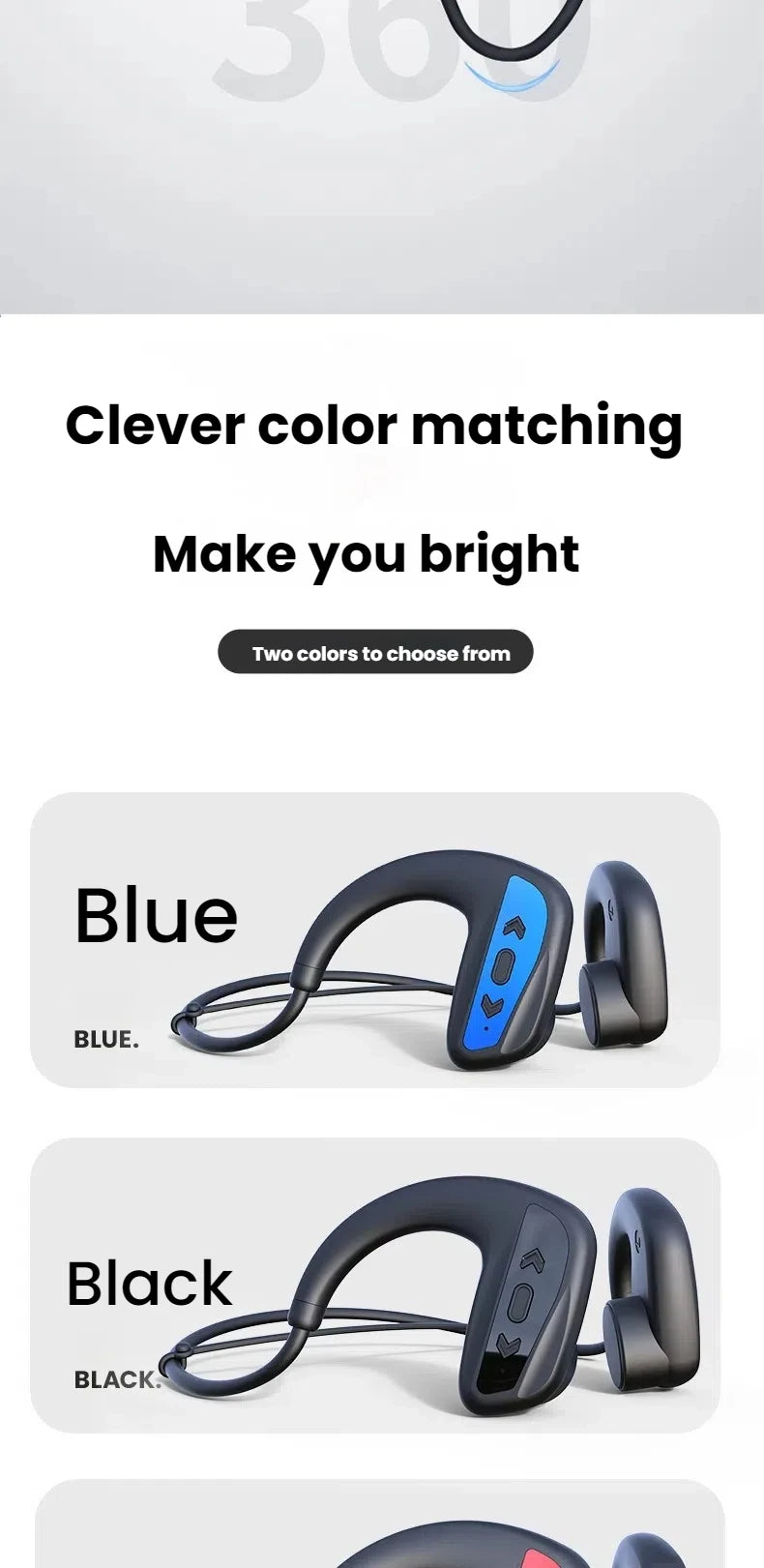 Waterproof Bluetooth IPX8 Bone Conduction Headphones Wireless Sports Earphones with 32GB Storage for Running, Diving, Swimming