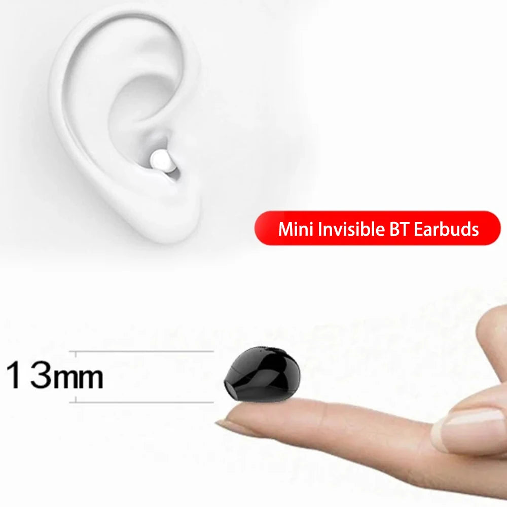 Sleep Invisible Bluetooth Earphone Mini Wireless Headphones IPX5 Waterproof HiFi Stereo Noise Cancelling In Ear Headset Earbuds