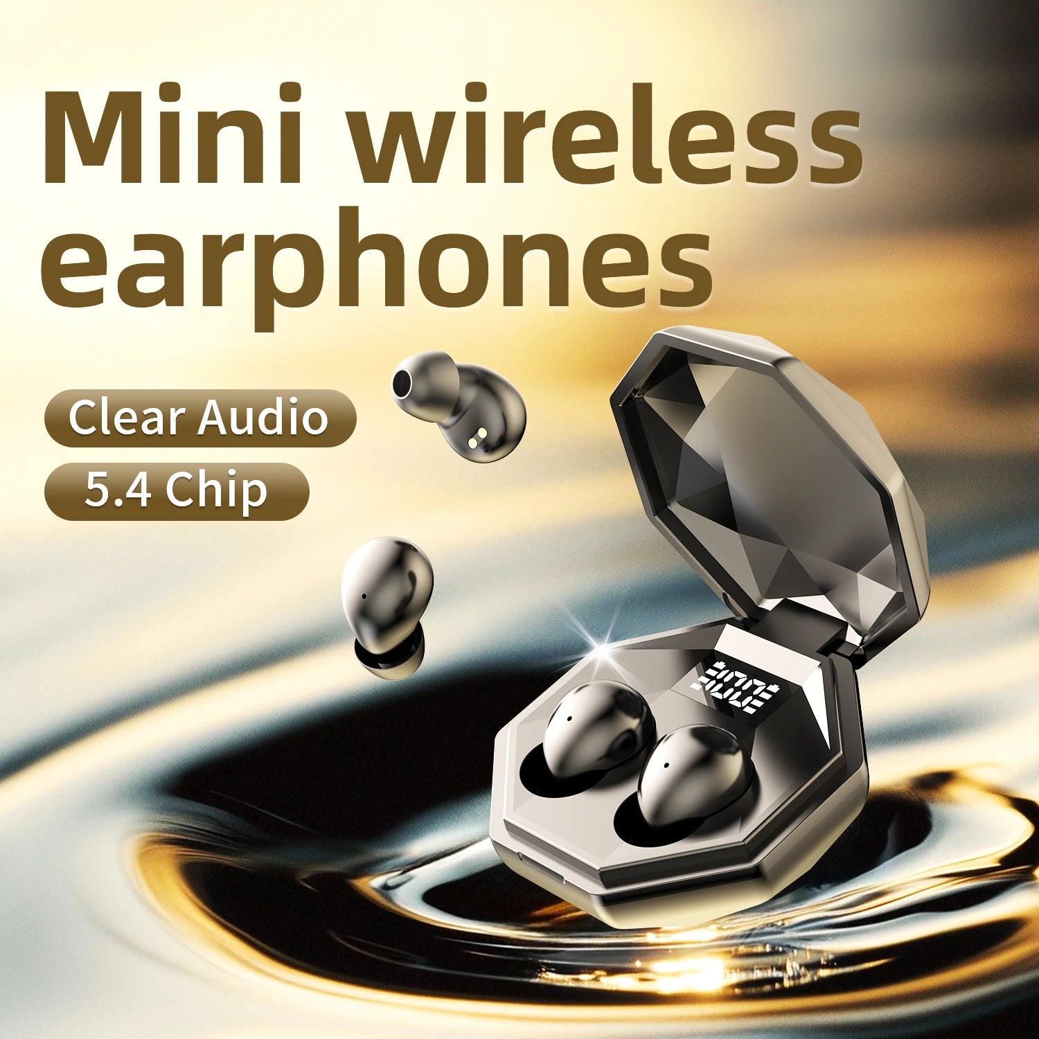 Mini Headphones Wireless Bluetooth Earphones 5.4 TWS In Ear Invisible Headsets HIFI Bass Sleep Earbuds Noise Reduction Earphone