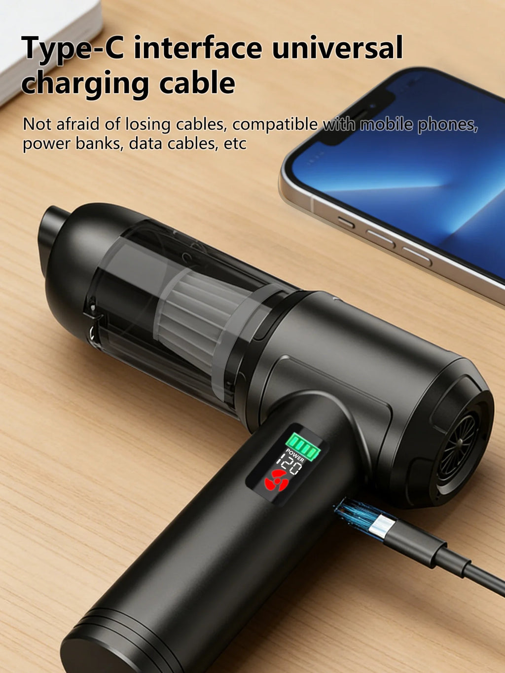 Portable Handheld Vacuum Cleaner ,High Power Mini Car Vacuum , Instant Suction Without Backflow ,Ideal for Car Interior & Home