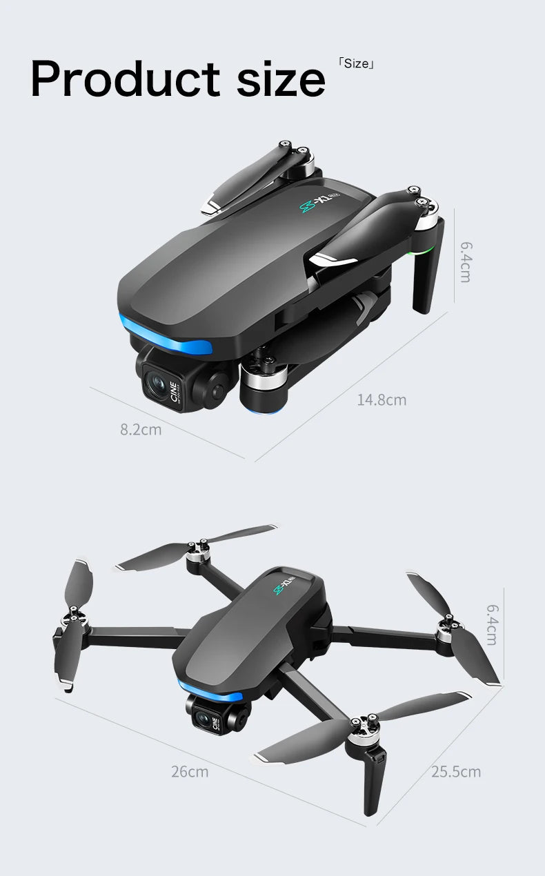 S-X1 MAX 4K Professional Drone With HD Camera 3-Axis Gimbal GPS Dron Brushless 5G WIFI Screen Remote Control RC Quadcopter Toys