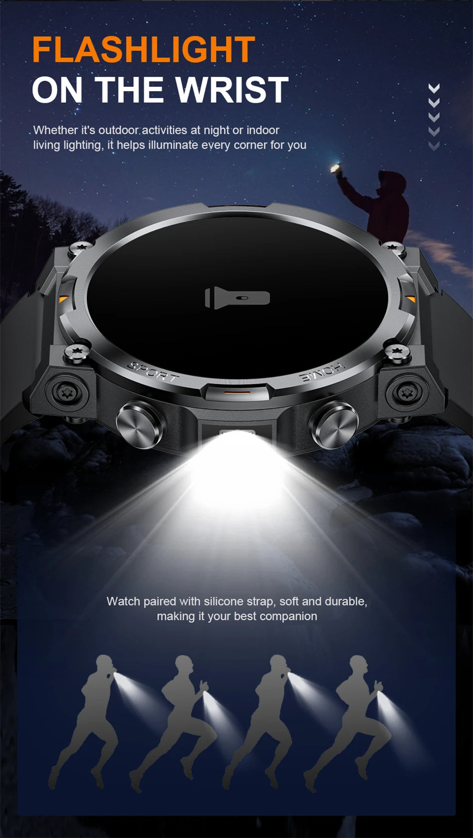 LIGE Smart Watches Men's Rugged Military Bluetooth Call IP68 Waterproof Sports Fitness Outdoor Health Smartwatch For Android IOS