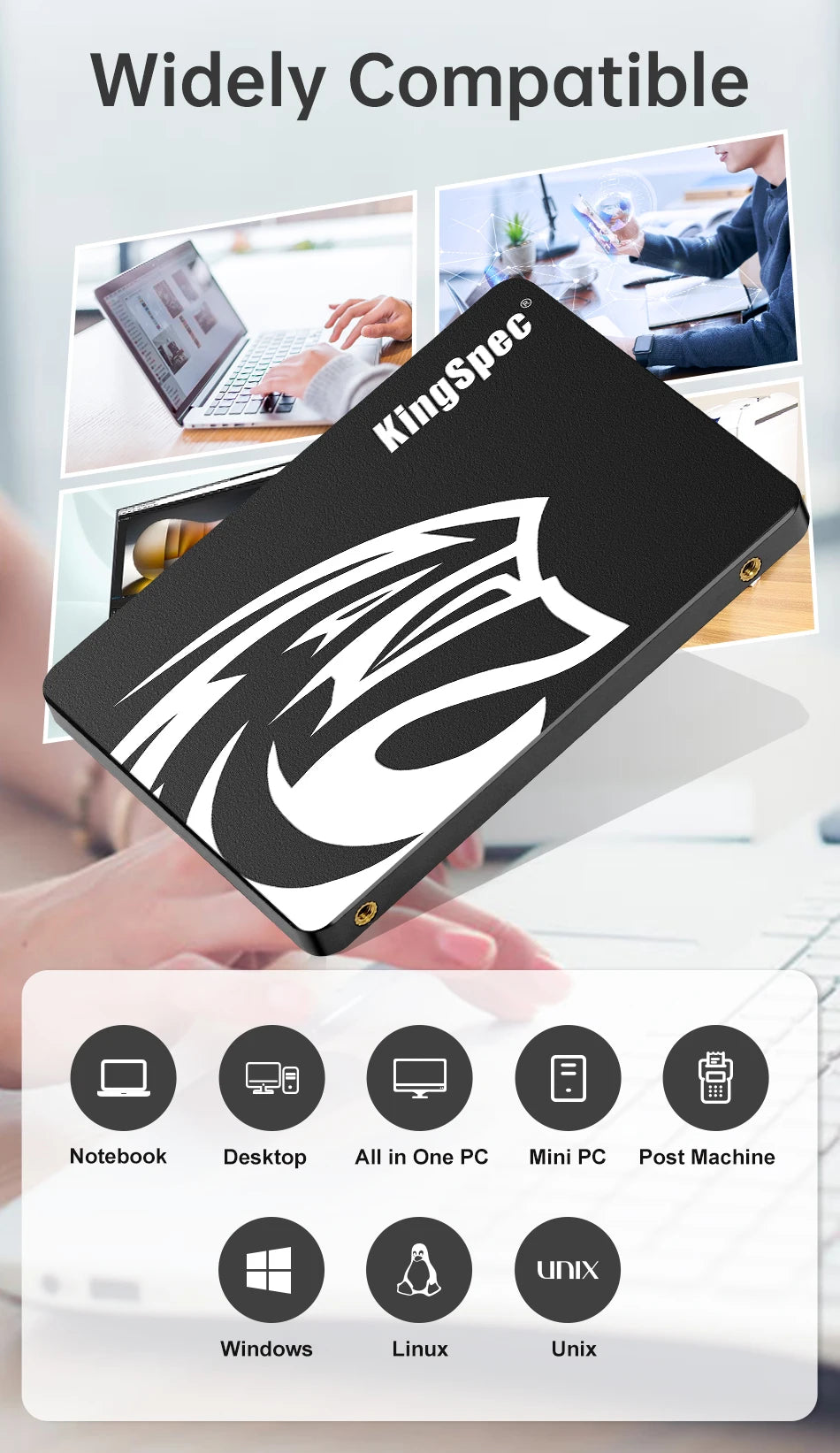 KingSpec SSD 2.5'' SATA3 256GB 64GB 128GB Hdd 512GB 1TB 2TB SSD Internal Disk Solid State Drive Hd for Laptop Desktop PC