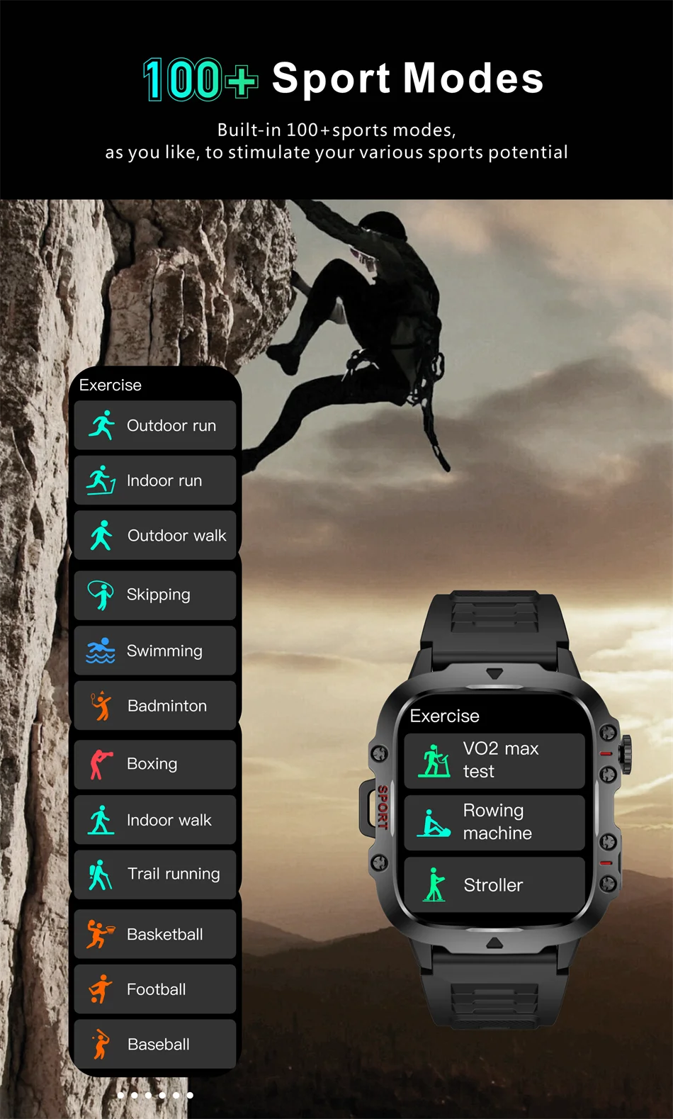 LIGE Military Smart Watch Men Outdoor Sports 3ATM Waterproof  Blood Oxygen Bluetooth Call Watches Men Smartwatch For Android New